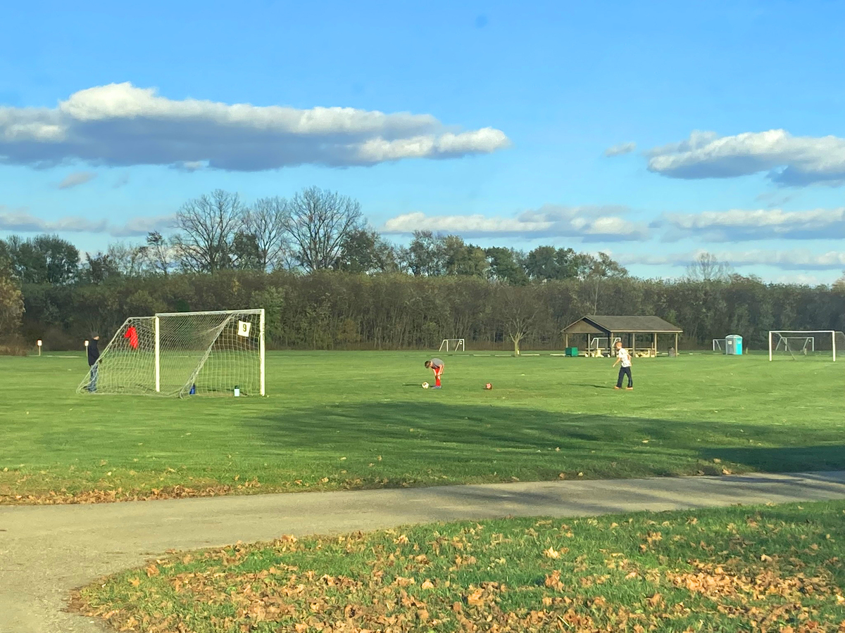 Kids playing soccer