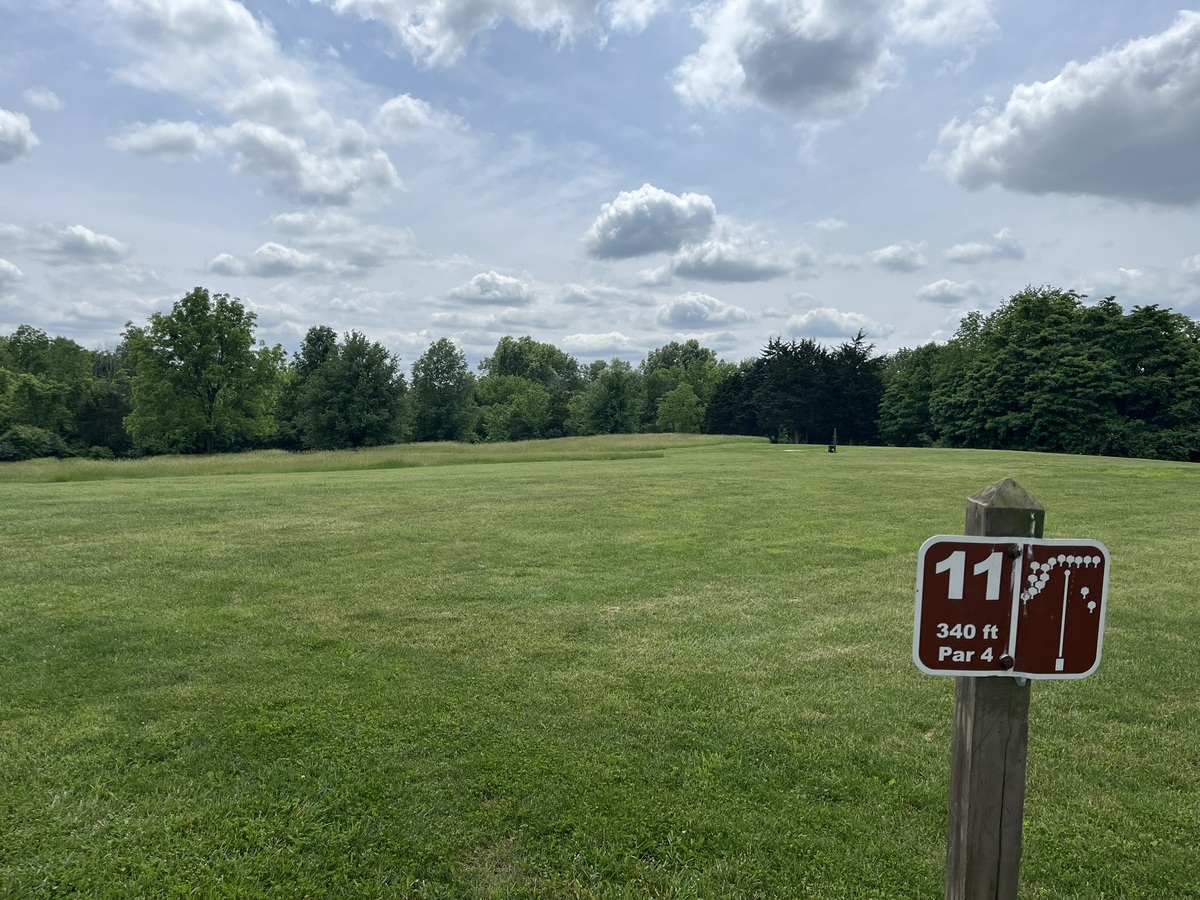 Picture of hole 11 at Gulley Park Disc Golf Course